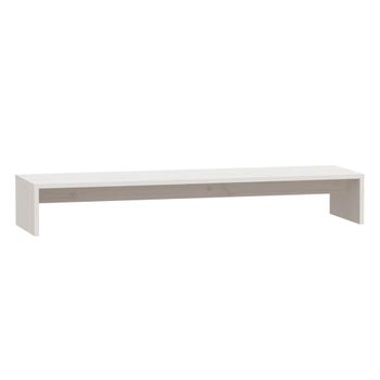 Soporte De Monitor Madera Maciza De Pino Blanco 100x27x15 Cm