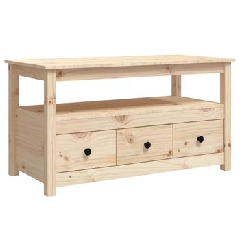 Mesa De Centro De Madera Maciza De Pino 102x49x55 Cm