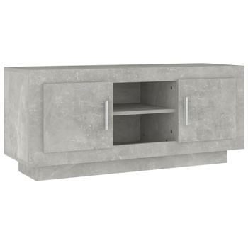 Mueble De Tv Madera Contrachapada Gris Hormigón 102x35x45 Cm