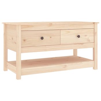 Mesa De Centro De Madera Maciza De Pino 102x49x55 Cm