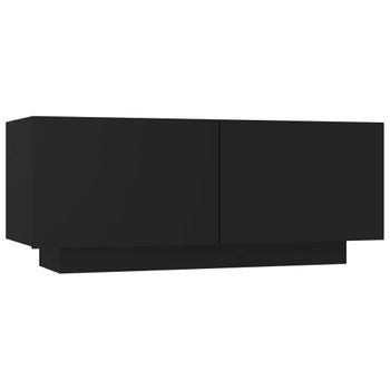 Mueble Para Tv Madera Contrachapada Negro 100x35x40 Cm