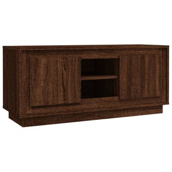 Mueble Para Tv Madera Contrachapada Roble Marrón 102x35x45 Cm