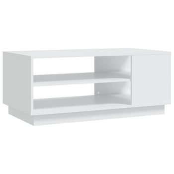 Mesa De Centro De Madera De Ingeniería Blanca 102x55x43 Cm