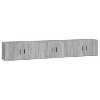 Muebles Para Tv De Pared 3 Unidades Gris Sonoma 80x34,5x40 Cm