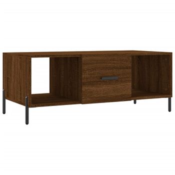 Mesa De Centro Madera Contrachapada Roble Marrón 102x50x40 Cm