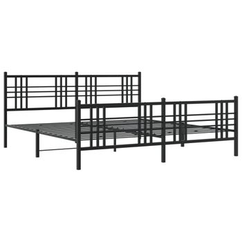 Estructura De Cama Cabecero Y Estribo Metal Negro 180x200 Cm