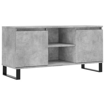 Mueble De Tv Madera De Ingeniería Gris Hormigón 104x35x50 Cm