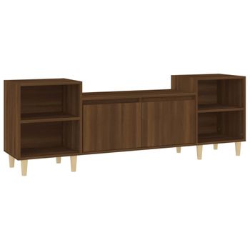 Mueble Para Tv Madera Contrachapada Marrón Roble 160x35x55 Cm