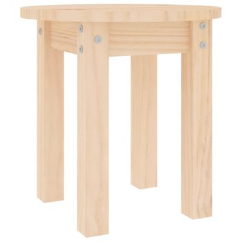 Mesa De Centro De Madera Maciza De Pino Ø35x35 Cm