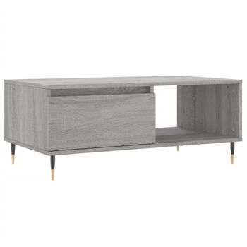 Mesa De Centro Madera Contrachapada Gris Sonoma 90x50x36,5 Cm