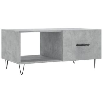 Mesa De Centro Madera Contrachapada Gris Hormigón 90x50x40 Cm