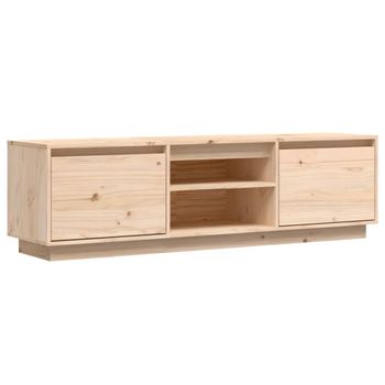 Mueble De Tv De Madera Maciza De Pino 140x35x40 Cm