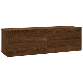 Mueble Pared Tv Madera Contrachapada Roble Marrón 100x30x30 Cm