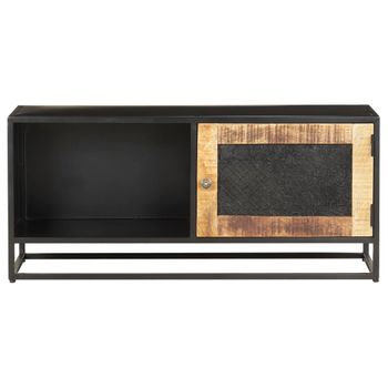 Mueble Para Tv De Madera Maciza De Mango Rugosa 90x30x40 Cm