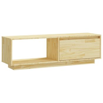 Mueble De Tv De Madera Maciza De Pino 110x30x33,5 Cm