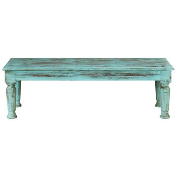 Mesa De Centro De Madera Maciza Reciclada 110x50x34 Cm