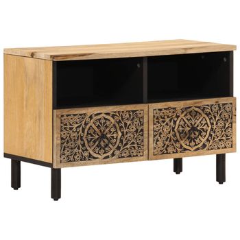 Mueble De Tv Madera Maciza De Mango 70x33x46 Cm