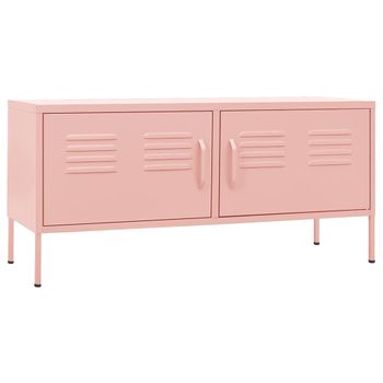 Mueble Para Tv De Acero Rosa 105x35x50 Cm