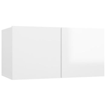 Mueble De Tv Colgante Blanco Brillante 60x30x30 Cm