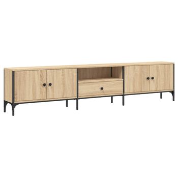 Mueble De Tv Cajón Madera Ingeniería Roble Sonoma 200x25x44 Cm