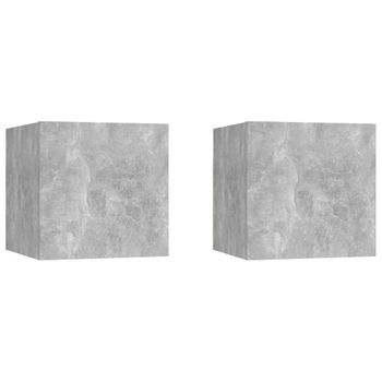 Muebles De Pared Para Tv 2 Unidades Gris Hormigón 30,5x30x30 Cm