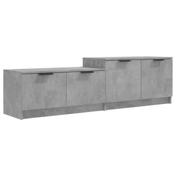 Mueble De Tv Madera Contrachapada Gris Hormigón 158,5x36x45 Cm