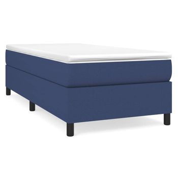 Estructura De Cama Box Spring Tela Azul 80x200 Cm