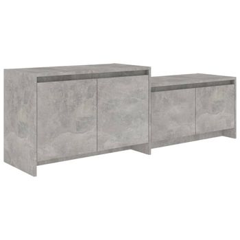 Mueble De Tv Madera Contrachapada Gris Hormigón 146,5x35x50 Cm