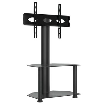 Mueble De Tv De Esquina 2 Niveles Para 32-70 Pulgadas Negro