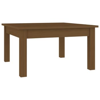 Mesa De Centro Madera Maciza De Pino Marrón Miel 55x55x30 Cm