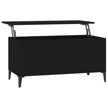 Mesa De Centro Madera Contrachapada Negro 90x44,5x45 Cm