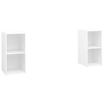 Muebles Para Tv 2 Unidades Madera Contrachapada Blanco 72x35x36,5 Cm