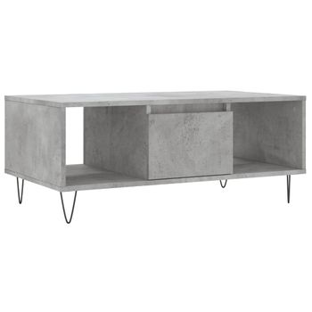 Mesa De Centro Madera Contrachapada Gris Hormigón 90x50x36,5 Cm