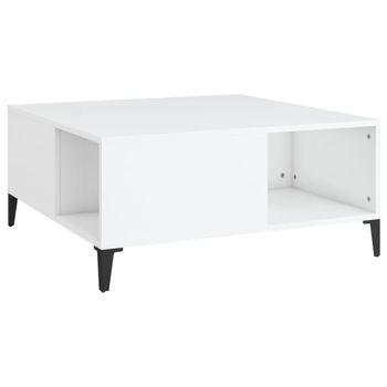 Mesa De Centro Madera Contrachapada Blanco 80x80x36,5 Cm