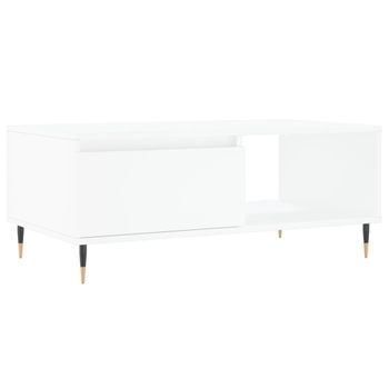 Mesa De Centro Madera Contrachapada Blanco 90x50x36,5 Cm