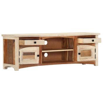 Mueble Para Tv De Madera Maciza Reciclada 120x30x40 Cm