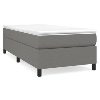 Estructura De Cama Box Spring Tela Gris Oscuro 100x200 Cm