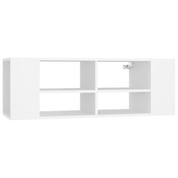 Mueble De Pared Para Tv Madera Contrachapada Blanco 102x35x35cm