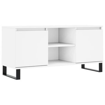 Mueble De Tv Madera De Ingeniería Blanco 104x35x50 Cm