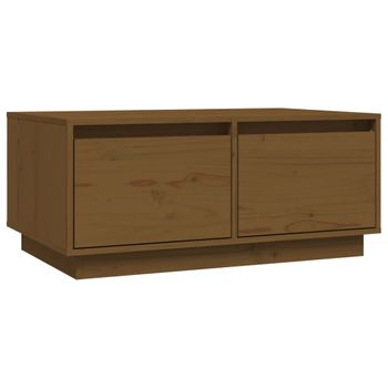 Mesa De Centro Madera Maciza De Pino Marrón Miel 80x50x35 Cm