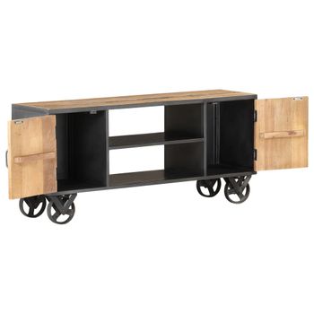 Mueble Para Tv De Madera Maciza Reciclada 110x30x49 Cm