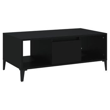 Mesa De Centro Madera Contrachapada Negro 90x50x36,5 Cm