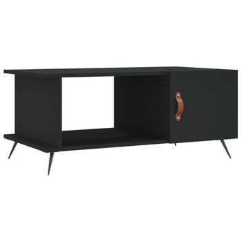 Mesa De Centro Madera Contrachapada Negro 90x50x40 Cm