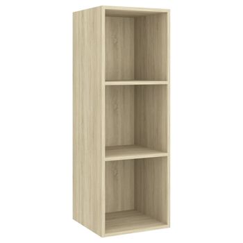 Mueble De Pared Para Tv Madera Contrachapada Roble 37x37x72 Cm