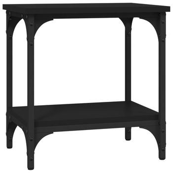 Mesa Auxiliar De Madera Contrachapada Negro 40x30x42 Cm