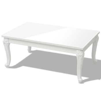 Mesa De Centro 100 X 60 X 42 Blanco Brillante