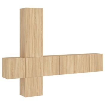 Muebles De Tv De Pared 5 Piezas Madera De Ingeniería Roble Sonoma