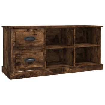 Mueble De Tv Madera Contrachapada Roble Ahumado 102x35,5x47,5cm