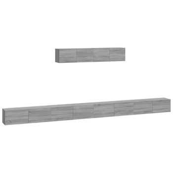 Set De Muebles Para Tv 6 Piezas Madera Contrachapada Gris Sonoma