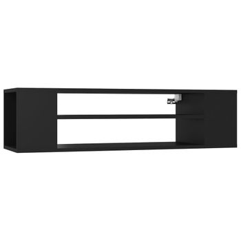 Mueble De Tv Colgante Madera Contrachapada Negro 100x30x26,5 Cm